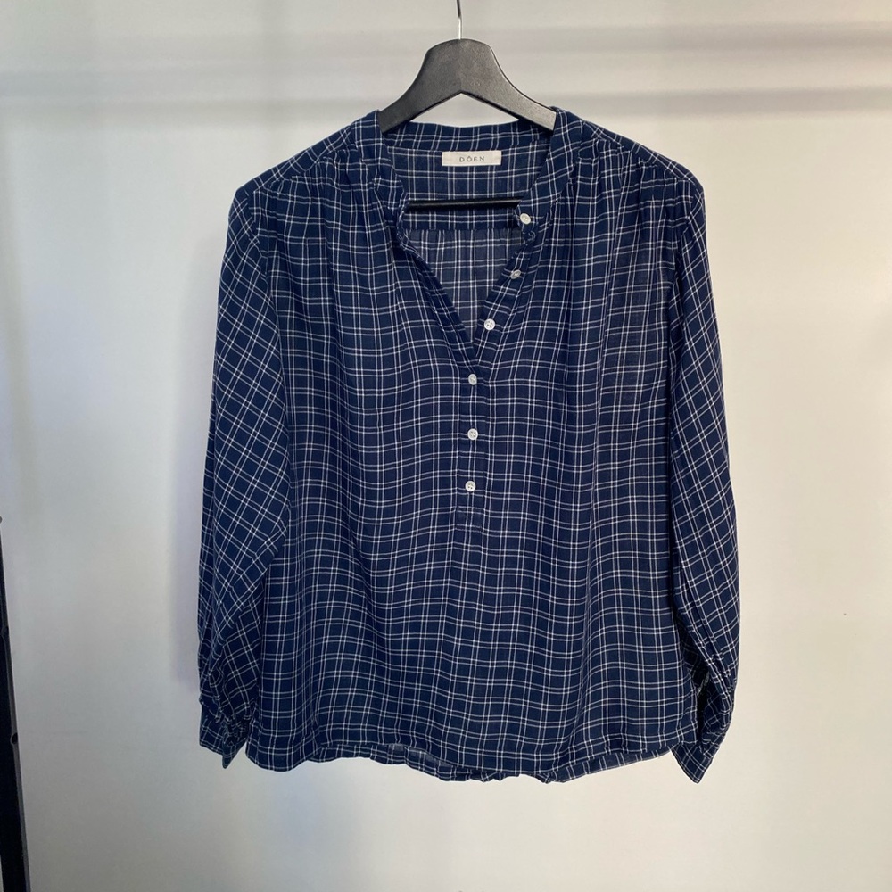 DOEN plaid button down shirt